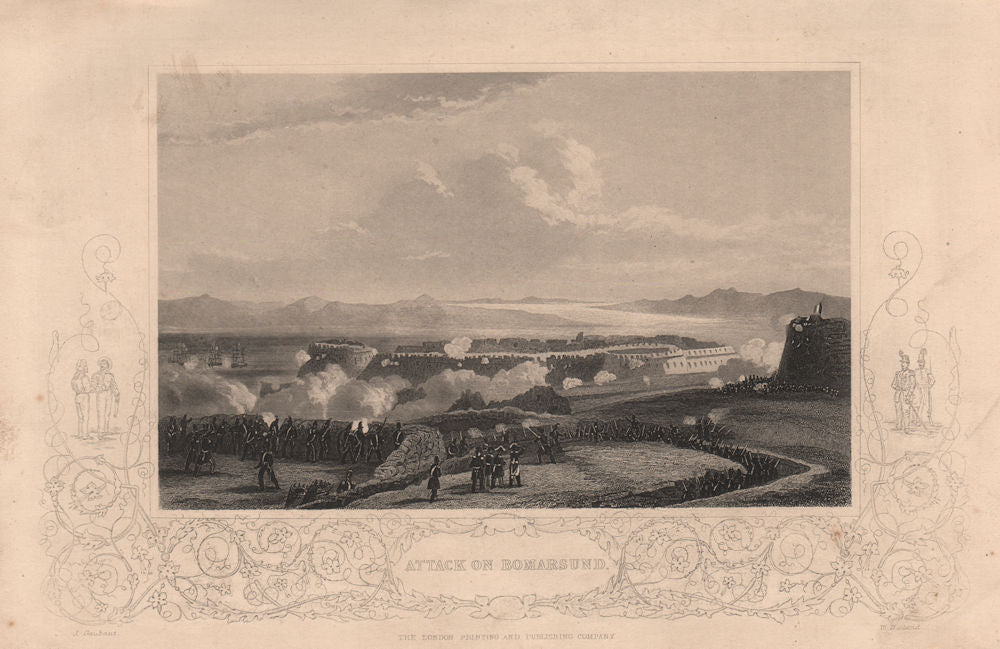 CRIMEAN WAR. Attack on Bomarsund 1860 old antique vintage print picture